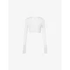 The Frankie Shop Womens White Kazel Semi-sheer Knit Long-sleeve Top In White