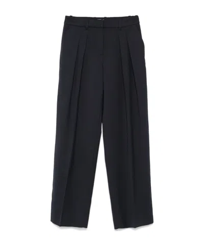 THE FRANKIE SHOP WOOL BLEND WIDE LEG TROUSERS WITH BELT LOOPS