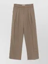 The Frankie Shop High-waisted Khaki Trousers With Pleated Front Detail In Neutral