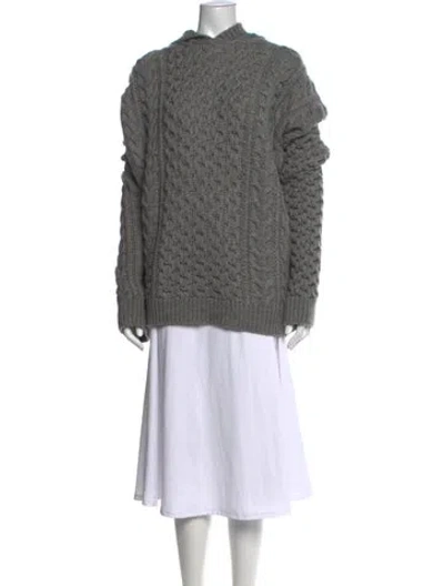 Pre-owned The Frankie Shop Wool Crew Neck Sweater In Grey