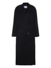 The Frankie Shop Black Wool Gaia Double Breasted Coat In Black