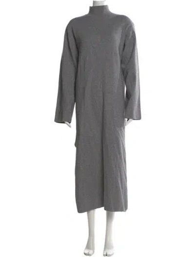 Pre-owned The Frankie Shop Wool Long Dress In Gray