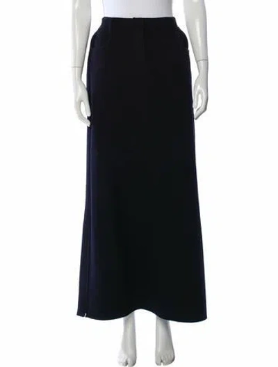 Pre-owned The Frankie Shop Wool Long Skirt In Blue