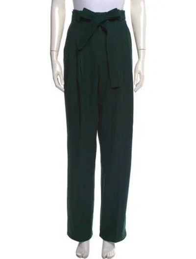 Pre-owned The Frankie Shop Wool Wide Leg Pants In Green