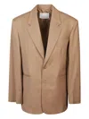 The Frankie Shop Wrap Blazer With Back Vent And Pockets In Nude