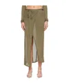 The Frankie Shop Wrap Skirt In Green