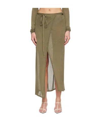 The Frankie Shop Wrap Skirt In Green