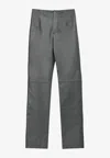 The Frankie Shop Ziggys Long Leather Pants In Gray