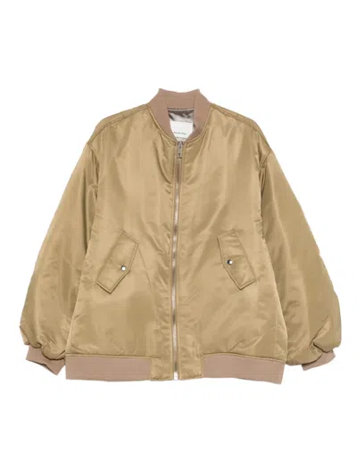 The Frankie Shop Zip-fastening Bomber Jacket In Brown