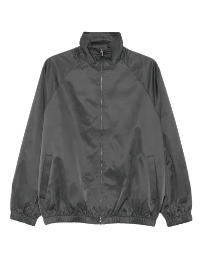 The Frankie Shop Zip-front Raglan-sleeve Jacket In Gray