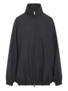 The Frankie Shop Dark Grey Virgin Wool Baxter Plaid Track Jacket In Gray