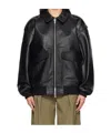 The Frankie Shop Classic-collar Pocketed Leather Jacket In Black