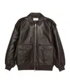 The Frankie Shop Zippered Leather Jacket In Brown