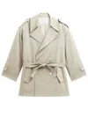 The Frankie Shop Zurich Trench Coat In Gray