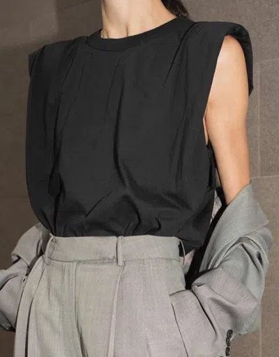 The Free Yoga Padded Shoulder Sleeveless Top In Black