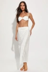 The Frolic Arles Ivory Pointelle Side-tie Sarong Swim Cover-up In Ivory