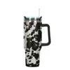 The Front Porch Label Cowhide Tumbler With Handle In Black In Black