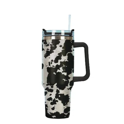 The Front Porch Label Cowhide Tumbler With Handle In Black