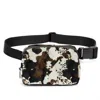 The Front Porch Label Women's Cow Print Crossbody Bag In Brown/cream