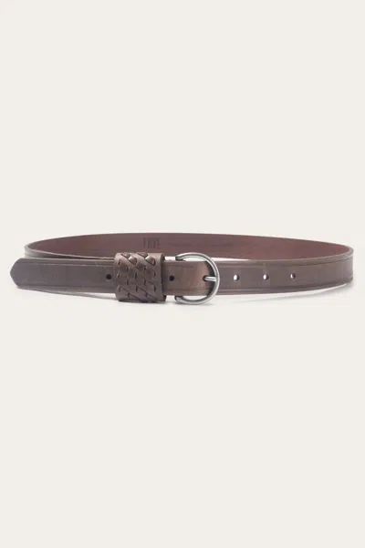 The Frye Company 25mm Woven Perf Keeper Belt In Cognac