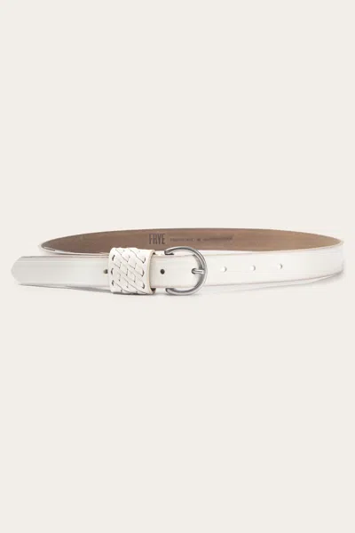 The Frye Company 25mm Woven Perf Keeper Belt In Oat