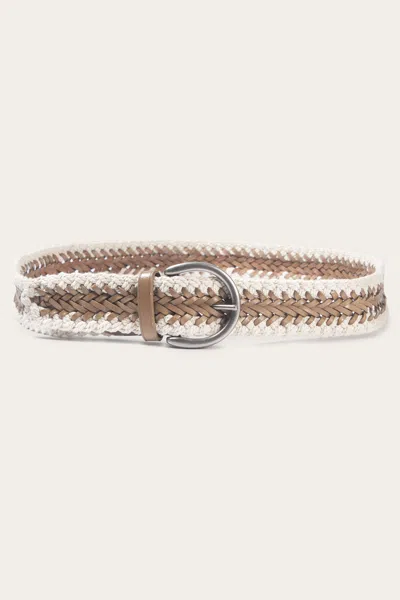 The Frye Company 38mm Braided Cording Belt In Beige