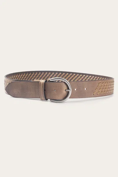 The Frye Company 38mm Woven Perf Belt In Beige