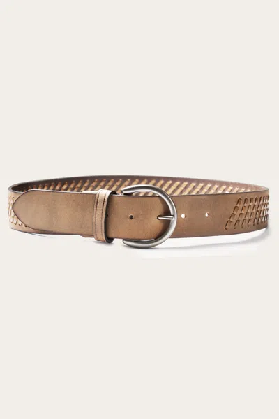 The Frye Company 38mm Woven Perf Belt In Cognac