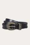 The Frye Company Frye 20mm Belt With 3 Pc Buckle Set & Leather Laced Edge In Black