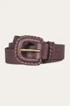 The Frye Company Frye 30mm Belt With Covered Buckle & Leather Lacing In Brown