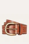 The Frye Company Frye 40mm Belt 2 Tone Stitch In Tan
