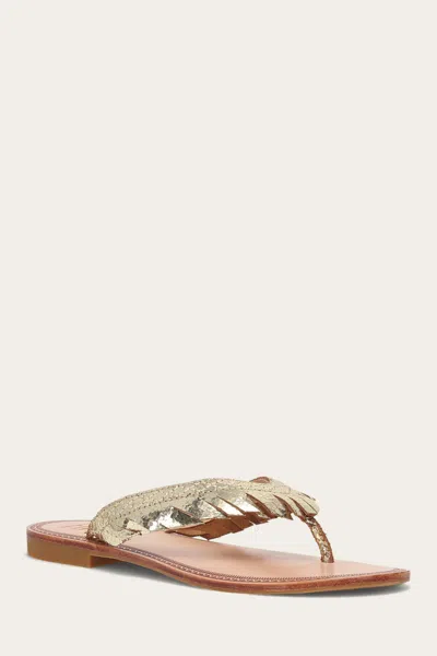 The Frye Company Frye Ava Fringe Sandal Sandals In Gold Mirror