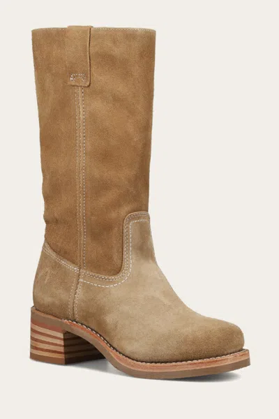The Frye Company Frye Campus 12r Tall Boots In Tan Buck
