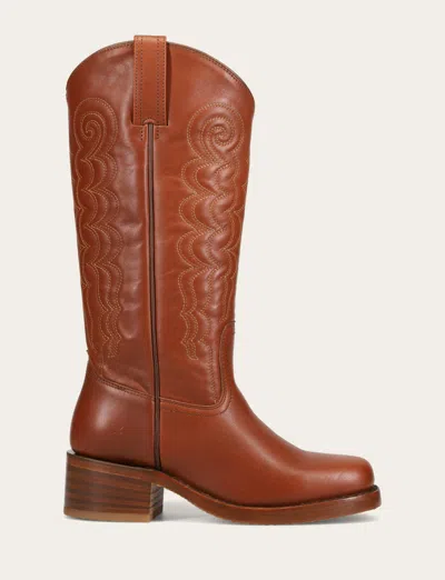 The Frye Company Frye Campus Deco Stitch Boots In Brown