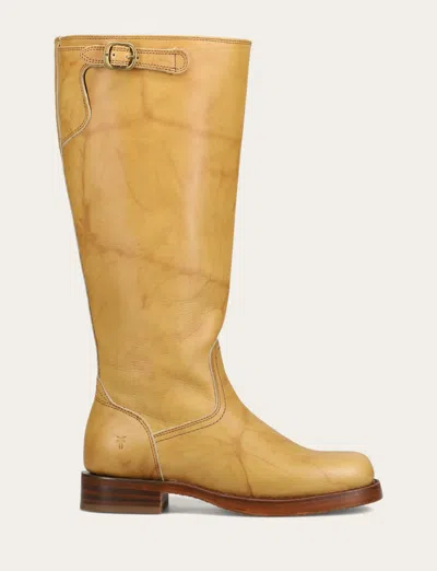 The Frye Company Frye Campus Low Heel Tall Riding Wide Calf Boots In Yellow