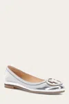 The Frye Company Frye Carson Logo Ballet Flats In Silver