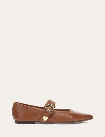 The Frye Company Frye Heather Buckle Mary Jane Flats In Brown