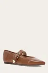 The Frye Company Frye Heather Buckle Mary Jane Flats In Dark Latte