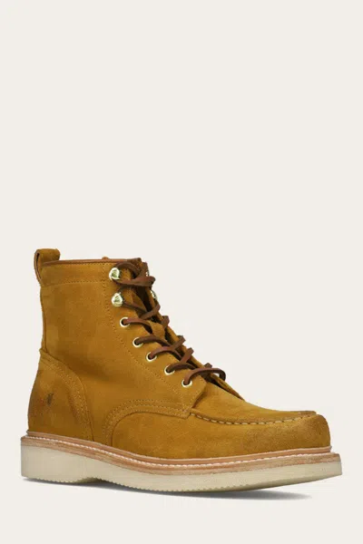 The Frye Company Frye Hudson Workboot Wedge Lace-up Boots In Yellow
