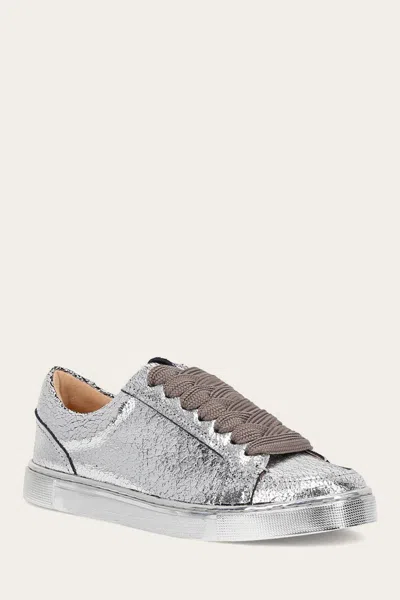 The Frye Company Frye Ivy Court Low Lace Sneaker Sneaker In Silver Mirror