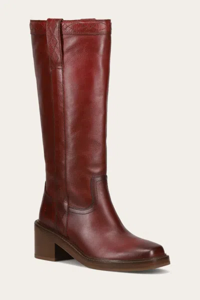 The Frye Company Frye Kate Pull On Wide Calf Tall Boots In Burgundy