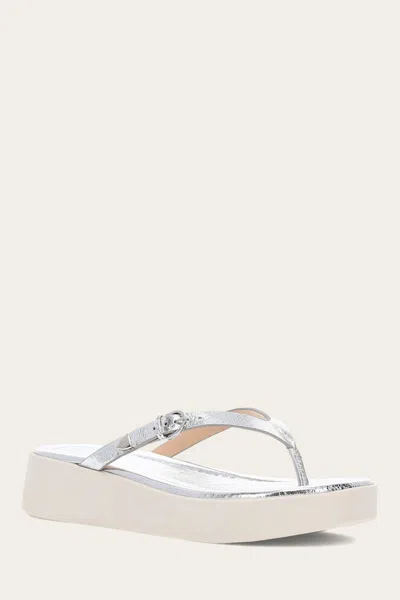 The Frye Company Frye Maya Buckle Thong Sandal Sandals In Silver