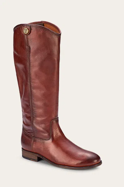 The Frye Company Frye Melissa Button 2 Wide Calf Tall Boots In Redwood