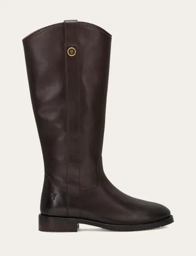 The Frye Company Frye Melissa Button Tall Inside Zip Wide Calf Boots In Brown