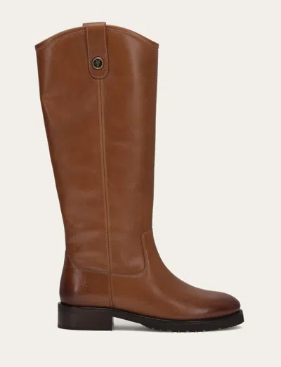 The Frye Company Frye Melissa Lug Button Tall Wide Calf Boots In Brown
