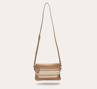 The Frye Company Frye Melissa Straw Crossbody Wristlet In Beige