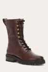 The Frye Company Frye Olivia Combat Lace-up Boots In Bourbon