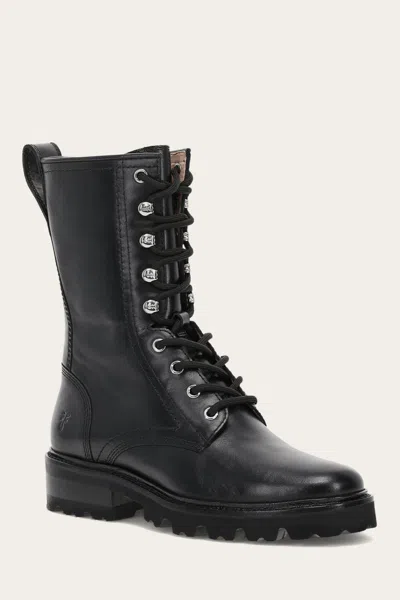 The Frye Company Frye Olivia Combat Moto Boots In Black