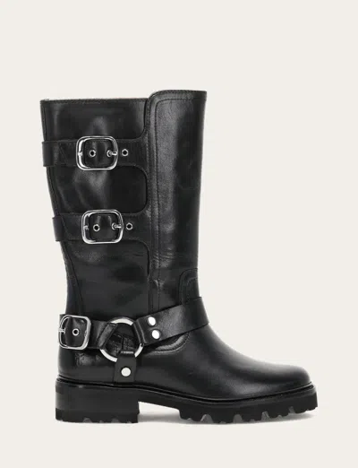 The Frye Company Frye Olivia Moto Mid Boots In Black