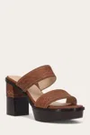The Frye Company Frye Pipa Woodstock 2 Band Platform Sandal Sandals In Saddle